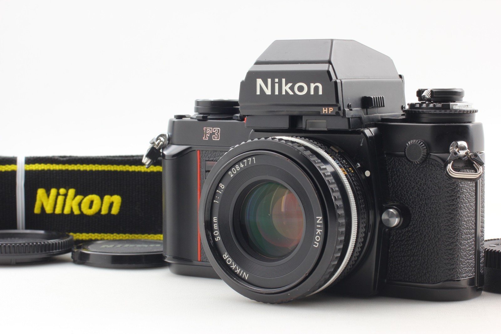 [MINT w/Strap] Nikon F3 HP 35mm Film Camera Body Ai-s 50mm f/1.8 Lens From JAPAN