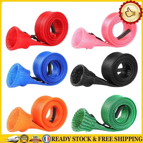 Fish Rod Rope 6Pcs Fishing Rod Cover with Elastic Rope Wear Resist Mesh Fishing Pole ...
