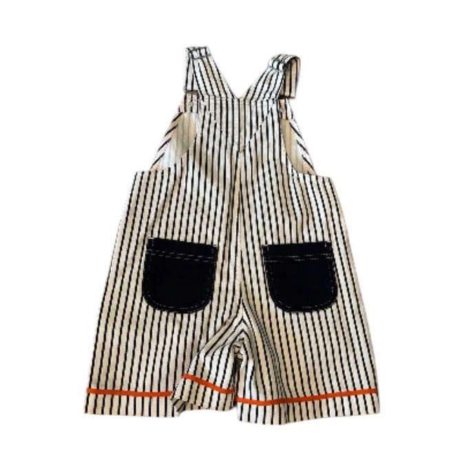 vtg sesame street stripped slugger overalls 4T baseball shorts 90s Rare - Image 2 of 4