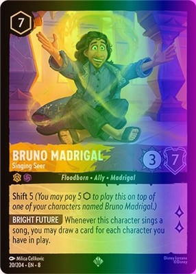 Lorcana Bruno Madrigal - Singing Seer (20/229) Ch. 08 Reign of Jafar NM FOIL
