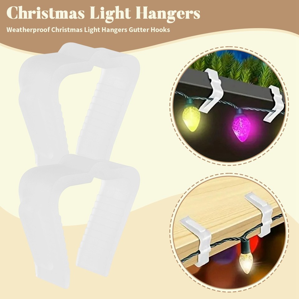 Heonay Christmas Light Hanger Clips Fascia Board Light Clips Plastic Holiday Deck