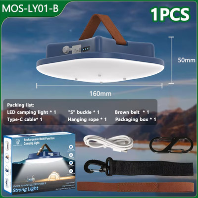 MOSLIGHTING Rechargeable Camping Strong Light with Magnet Zoom Portable Torch Te