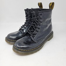 Doc Martens Youth Kids Size 3 Airwair 1460 Glitter J Combat Boots Black