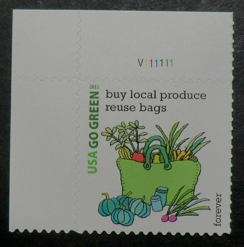 4524a MNH 2011 FCF Go Green buy local produce reuse bags farmer's markets farms