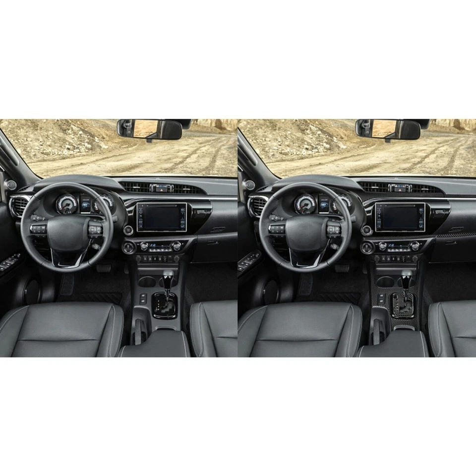 42Pcs Real Carbon Fiber Kits Full Interior Exterior Trim For Toyota Hilux 15-23 - Image 3 of 4