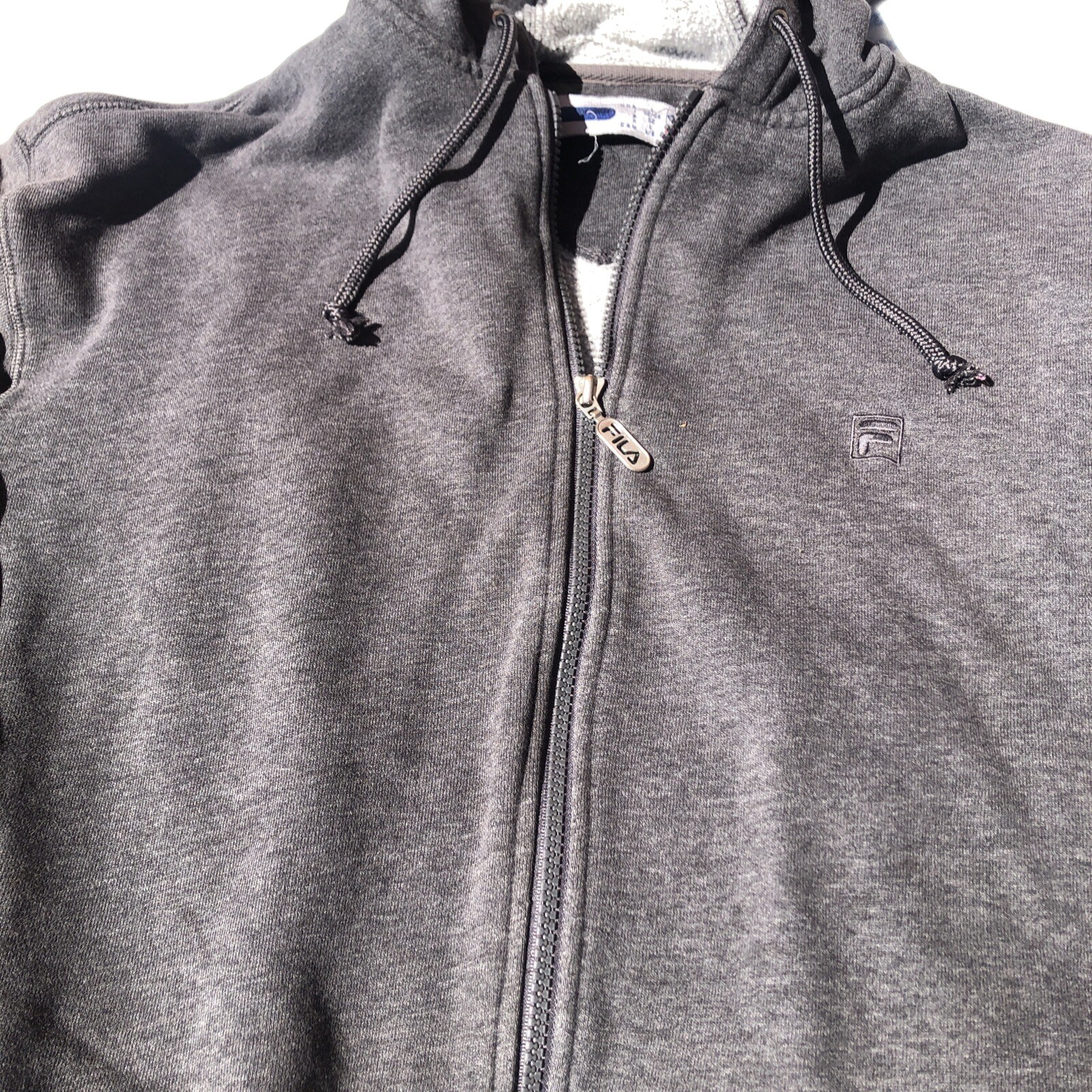 Felpa con cappuccio Fila Athletic grigio cerniera da uomo taglia large