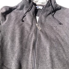Fila Athletic Hoodie Sweatshirt Zipper Grey Mens Size Large