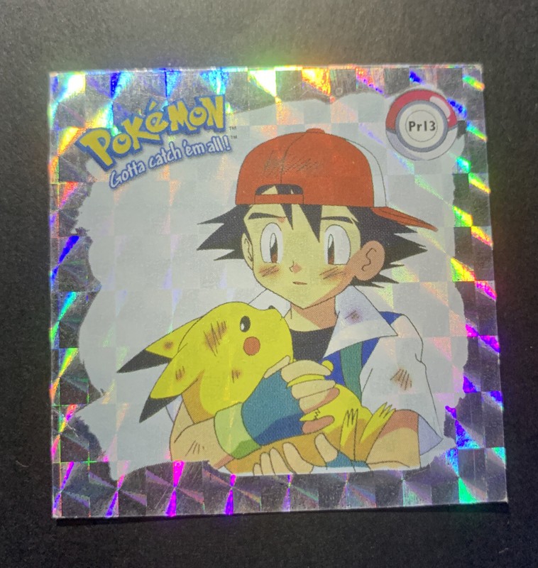 POKEMON Stickers 1999 Series 1 Pikachu and Ash #Pr13 Holo