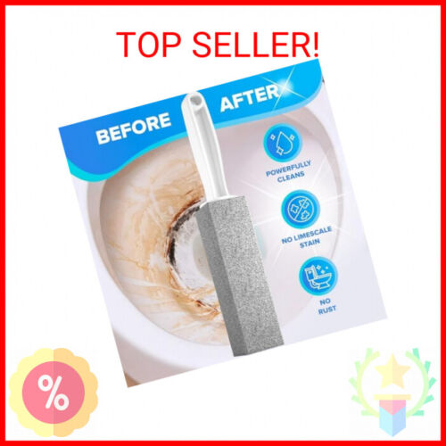 DISIWENE Pumice Cleaning Stone with Handle Toilet Bowl Cleaner Hard Water Ring R - Picture 2 of 2