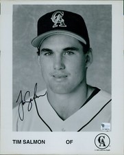 Tim Salmon California Angels Signed 8x10 Glossy Photo Global Authenticated