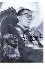 DALAI LAMA HANDSIGNED 5x8 PHOTO       INCREDIBLE+RARE YOUNG POSE     JSA LETTER