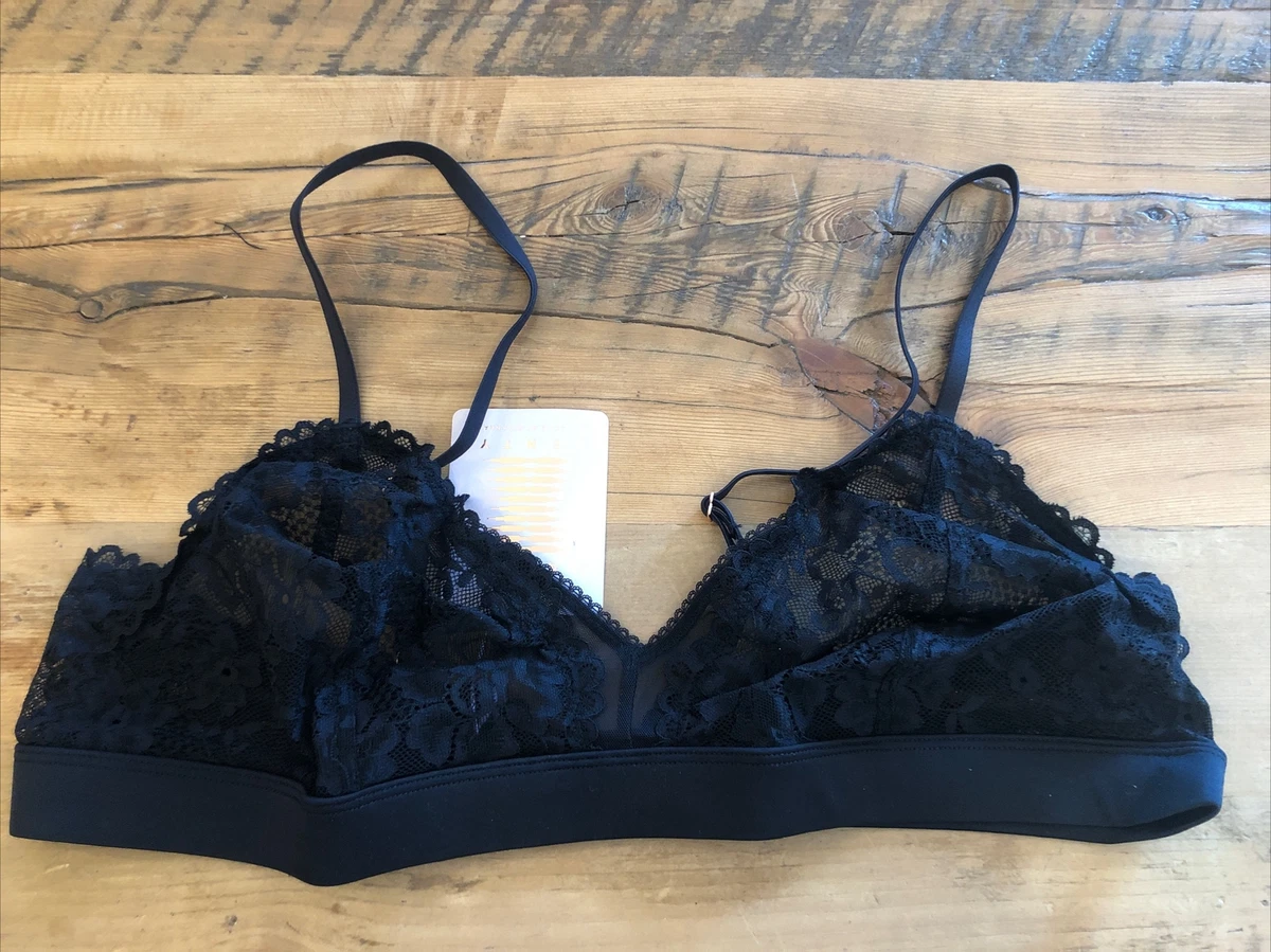 Savage X Fenty Women's Lace Unlined Banded Bralette Black Caviar XL NWT