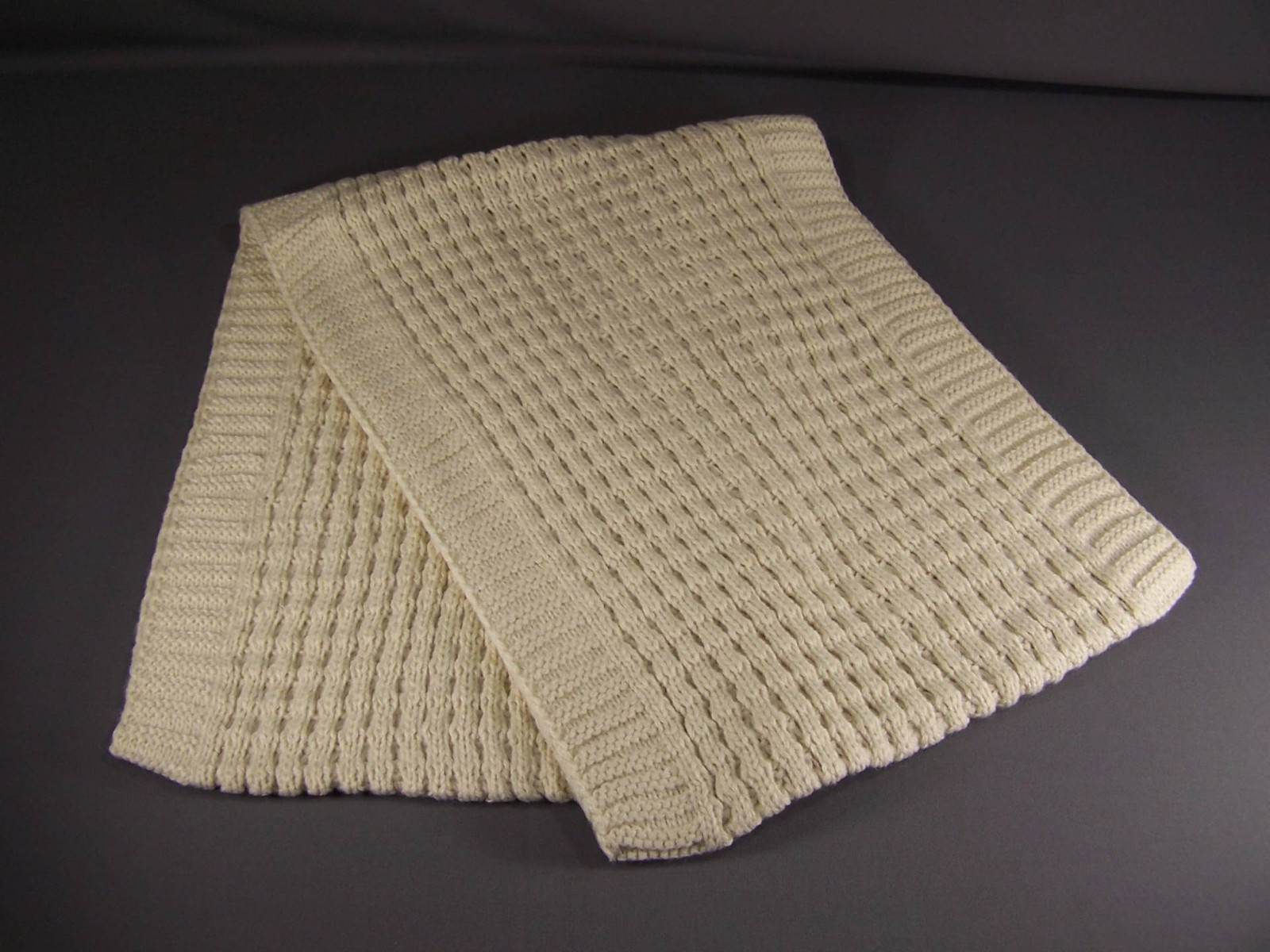 Cream chunky waffle knit circle infinity endless loop long super soft ...