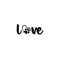 Love Paw Print Vinyl Decal Sticker -Multiple Colors & Sizes- FREE SHIPPING