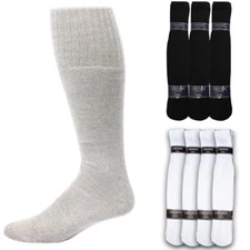 4 8 12 Pairs Athletic Thick socks Calf / Knee High Men's Tube Socks White Black