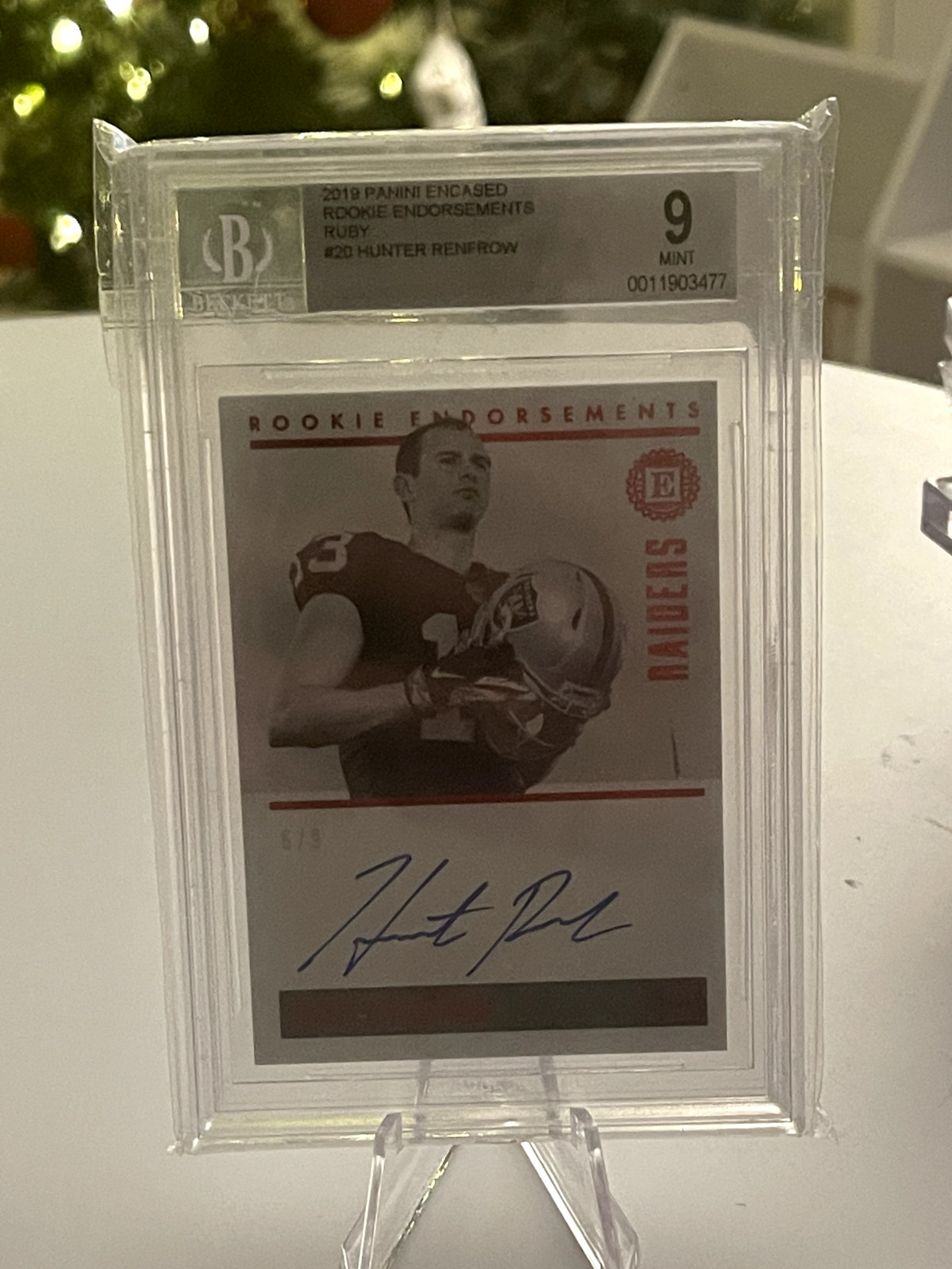 Hunter Renfrow Panini Encased Rookie Endorsements #HRE Ruby