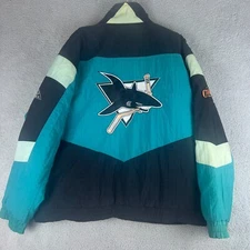 Vintage San Jose Sharks Apex One Jacket Mens XL Blue NHL Hockey Sports 90s