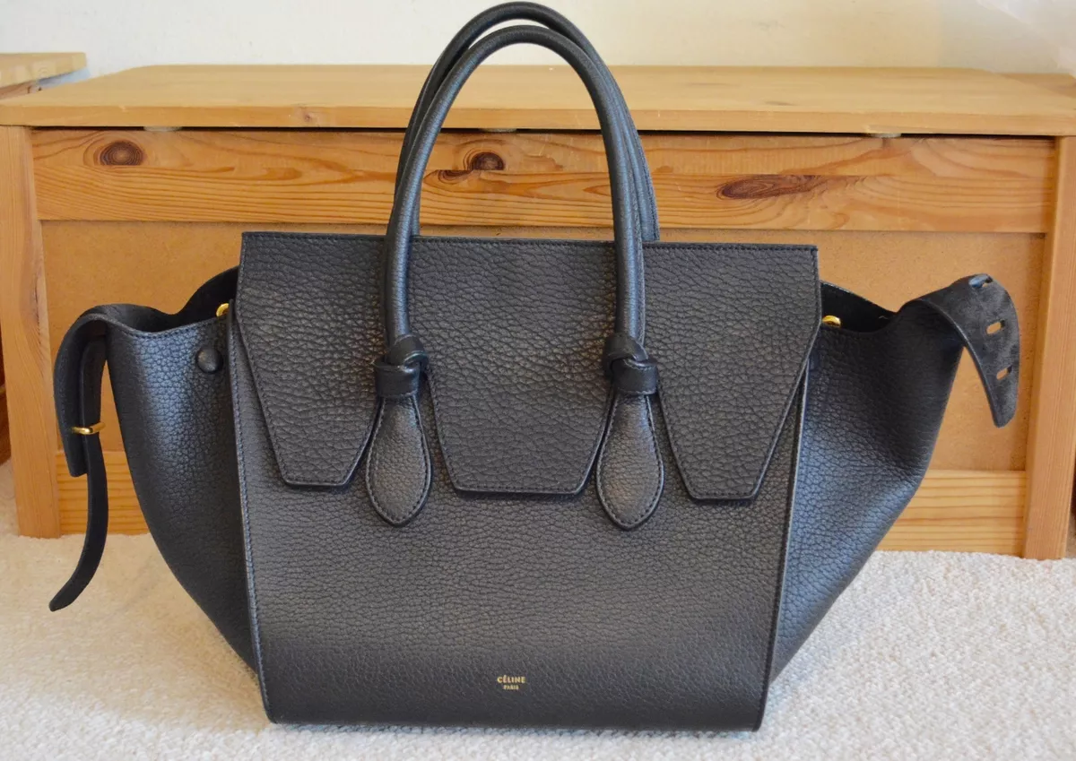 Pre-Love Céline Tie Knot Bag Black Grained Leather Mini Bag Luggage Tote  $3300+