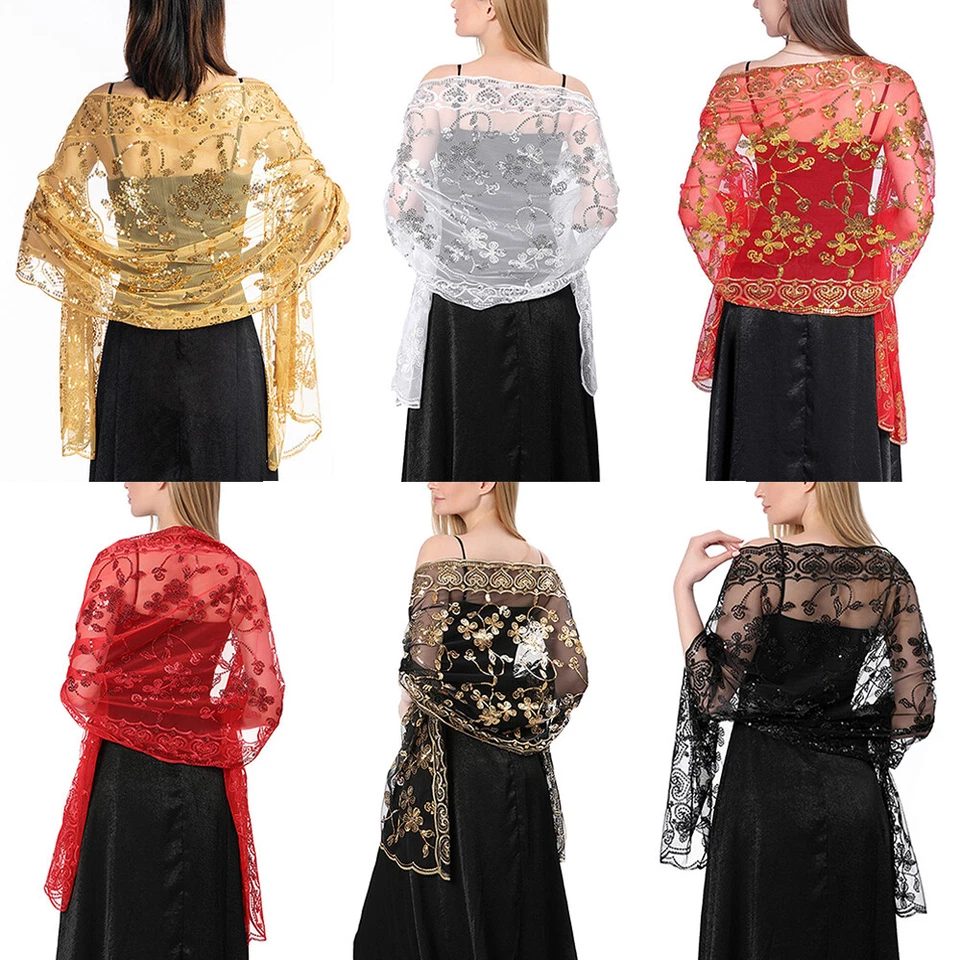 Mantón de lentejuelas de la década de 1920 para mujer con capa encogerse de hombros para boda nupcial Gatsby envoltura de noche* Foto 4 de 4