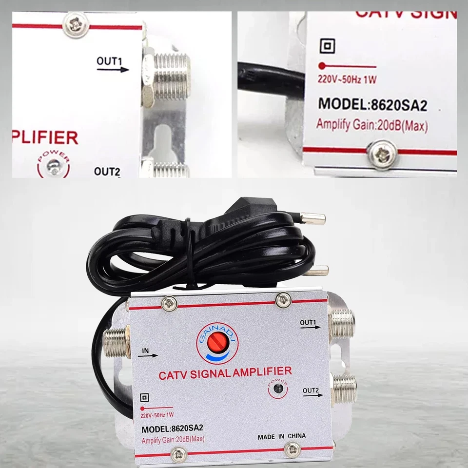  CATV TV Antenna Signal Amplifier Booster Splitter For Digital TV Input 2-Outpoz - Image 3 of 4
