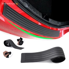 Black Car Rear Bumper Rubber Pad Kit Guard Sill Plate Trunk Protector Trim Cover