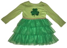 ST. PATRICK  S BRAND NEW 3T TUTU DRESS GLITTER GREEN SHAMROCK  GOLD WAISTBAND