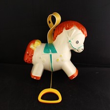 Fisher Price Pony Music Box Pull-A-Tune VTG 1968 Musical Crib Hanger Baby Toy
