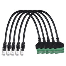 5Pcs RJ45 Male to 8 Pin Screw Terminal Adapter for Cat5 Ethernet Extender