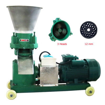 INTBUYING Feed Pellet Mill Machine 12mm(0.47'')Disc Plate Granulator 220V 200KG/H