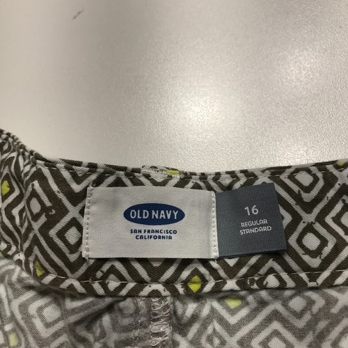 Old Navy Shorts Womens Size 16 Brown Green White Geometric Print Cotton Chino - Picture 8 of 13