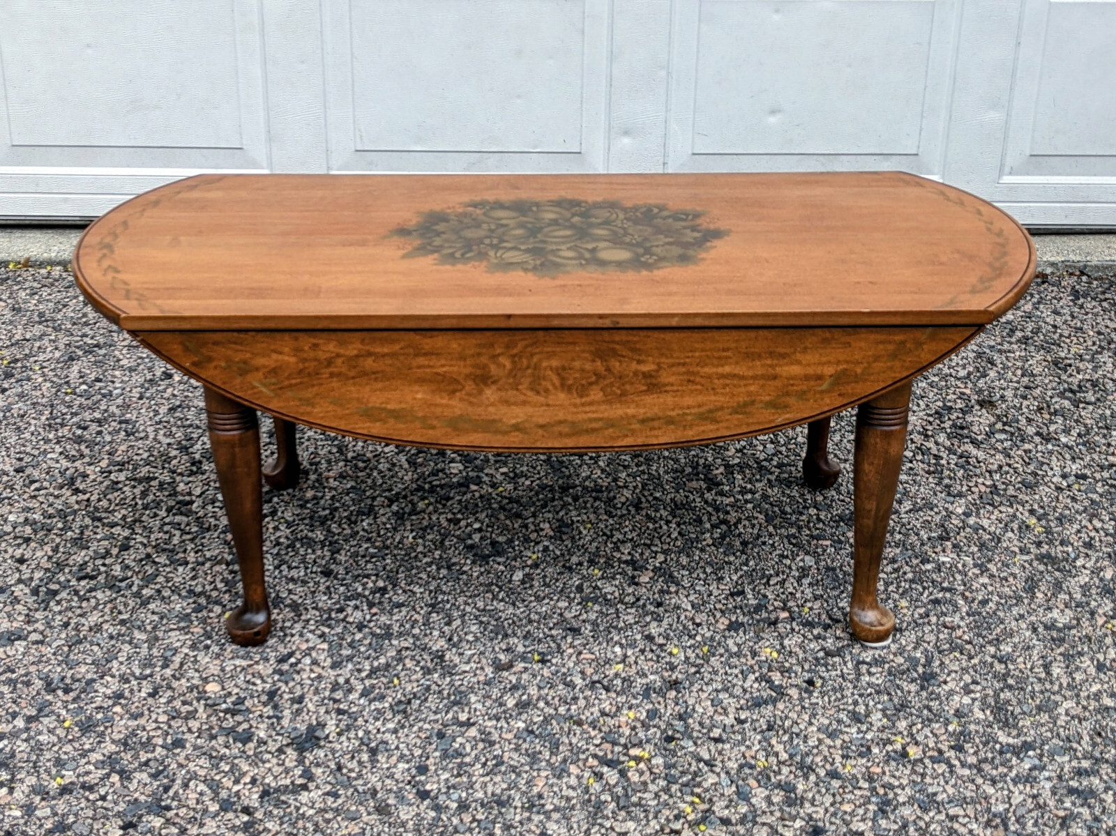 Vintage L Hitchcock Drop Leaf Coffee Table, Solid Maple Wood, Harvest