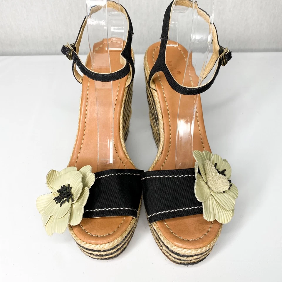 Kate Spade New York 女式 Lainey Espadrilles 鞋跟黑色扣花 9.5 — 第 4/4 张图片