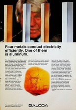 1975 ALCOA Aluminum Company of America Vintage 70s Print Ad Conducts Electricity