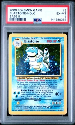 2000 POKEMON BASE SET 2 #2 BLASTOISE-HOLO PSA 6