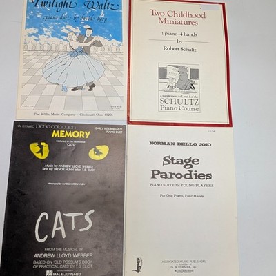 x4 LOT Piano Duet Sheet Music Cats Memory Stage Parodies Childhood Miniatures