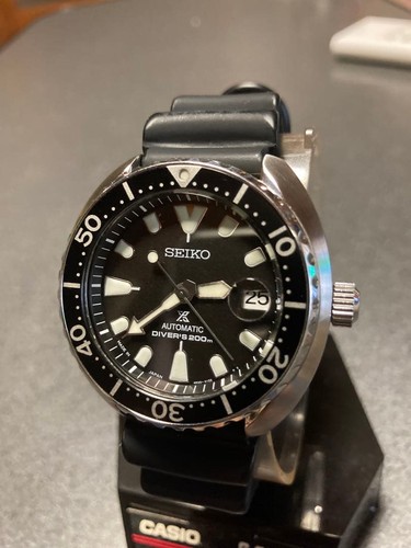 Seiko Prospex SRPC37J1 Date St. Acier Plongeurs 200M Blk SLV Automatique Montre - Photo 5 sur 10