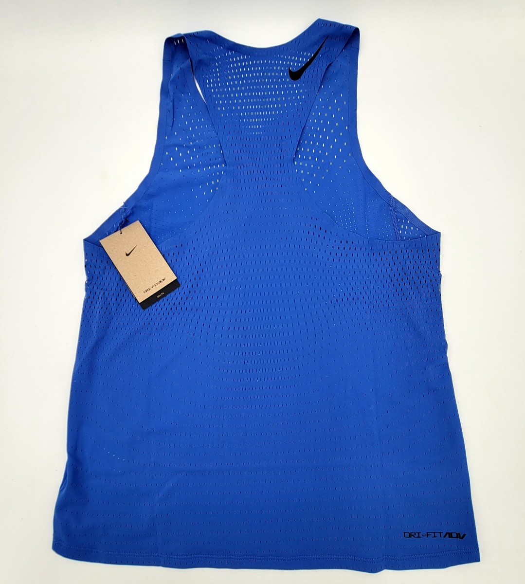 Nike Aeroswift ADV Running Singlet Tank Top Men's Small Blue
