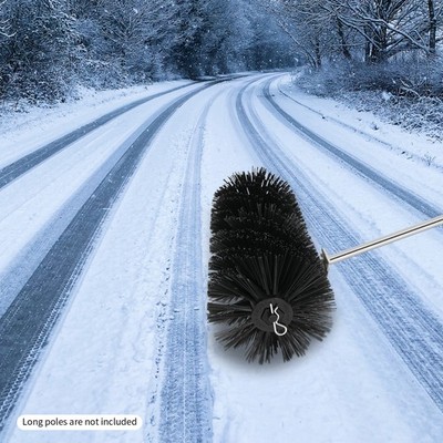 9 Teeth Black Broom Head Sweeper Artificial Grass Brush 21.65*9.84inch