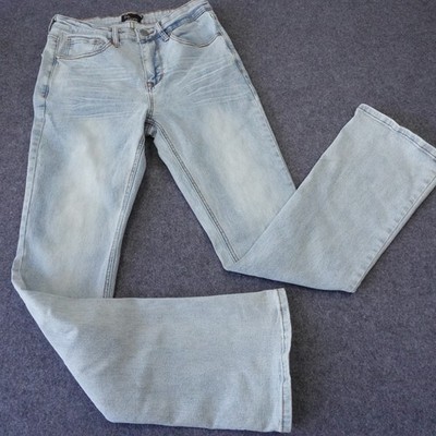 EPTM Boot Cut Straight Denim Jeans Blue Whiskered Size 5/30 Womens Y2k