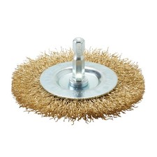 Draper Brass Steel Crimped Wire Wheel Brush 75mm 6.35mm Hex Shank 41429