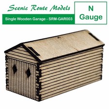 N Gauge Laser Cut Plywood Kit Wooden Single Garage GAR003