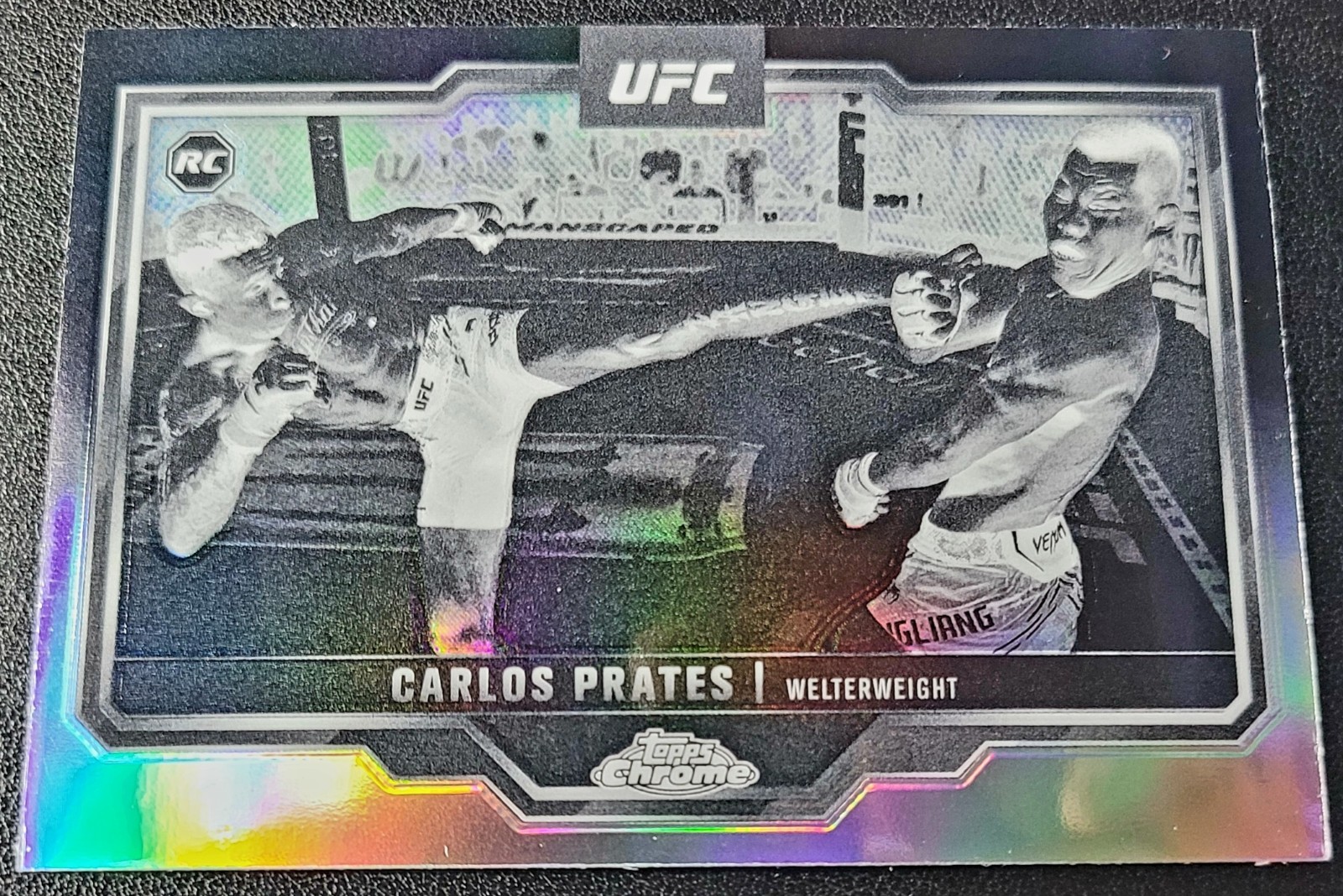 2025 Topps Chrome UFC Negative Refractor Carlos Prates #40 Rookie RC