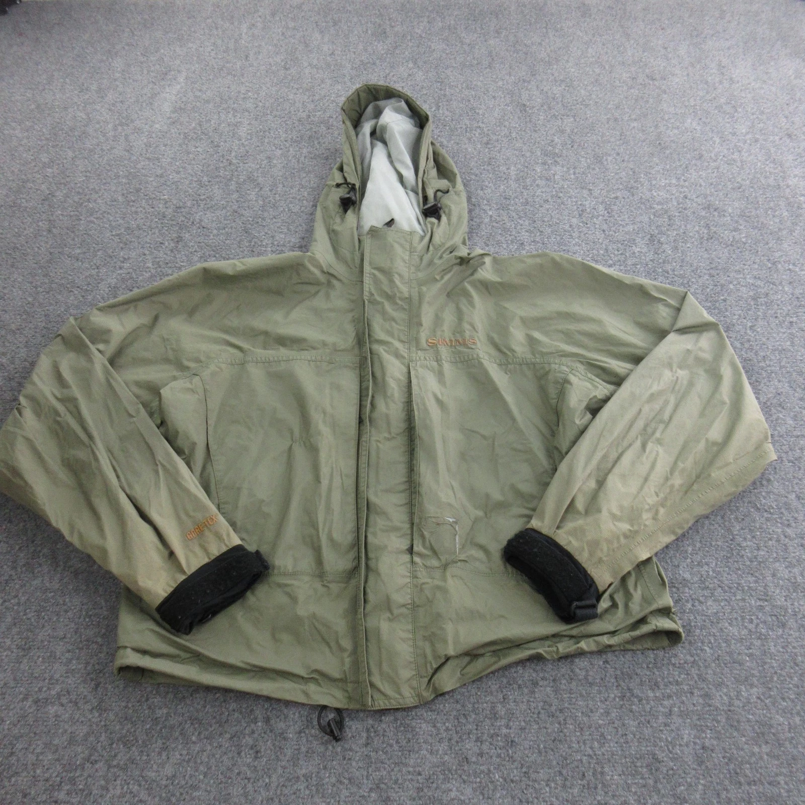 Simms Jacket Men Medium Green Gore-Tex Hood Fishing Rain Shell Waterproof Wading
Opens in a new wind