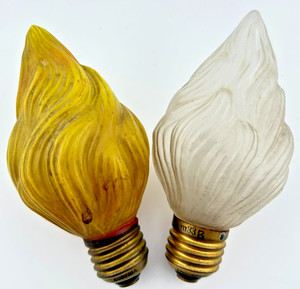 Two (2) Antique Flame Figural Glass Decorative Bulbs - Austria