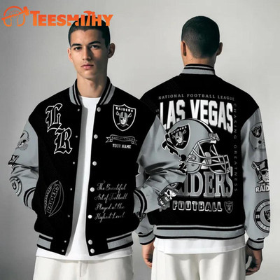 Custom Las Vegas Raider NFL Chasing Greatness Baseball Jacket