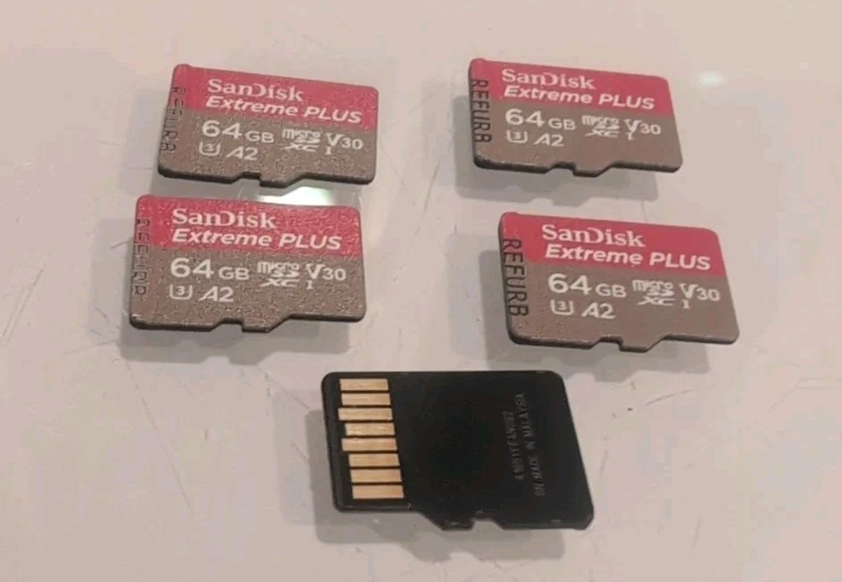 Lot Of 5 SanDisk Extreme Plus 64GB Micro SD Card C10 V30 4K 200 Read 90 Write - Image 2 of 2