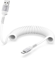 Coiled Carplay Cable for Iphone 17/Air/16/16E/16 Pro/15 Pro Max/15 Plus, USB to