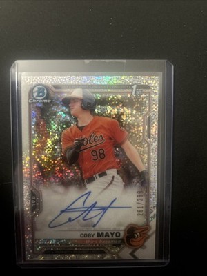 2021 Bowman Chrome Prospects Speckle Refractor /299 Coby Mayo #CPA-CMA Auto