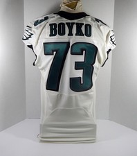 2014 Philadelpia Eagles Brett Boyko #73 Game Used White Jersey 44 DP28637