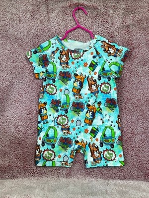 Cotton Cuties (organic) Bluey Scooby Doo pocketed romper 12-18 Months kidcore